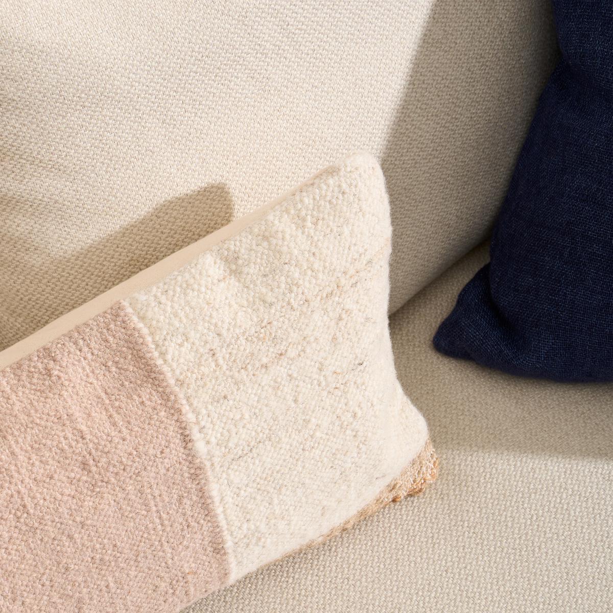 Neefa Cushion, 30 x 50 cm, Pink Wool, Jute & Cotton – image 3