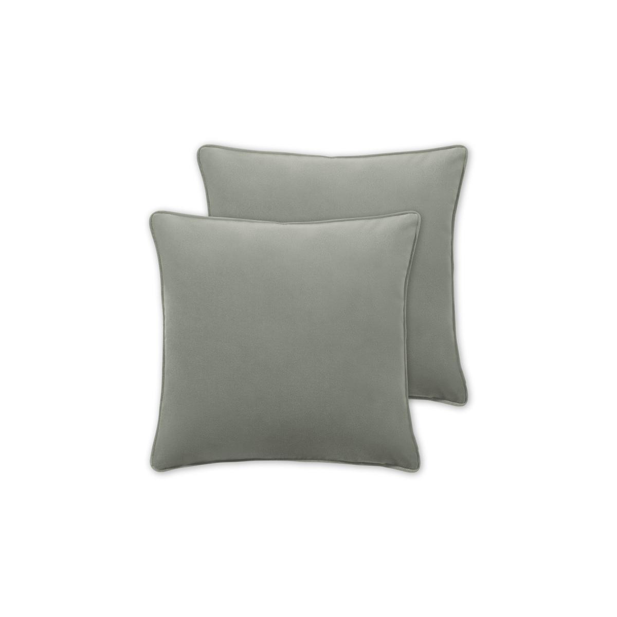 Julius Set of 2 Velvet Cushions, 45 x 45cm, Soft Green – image 2