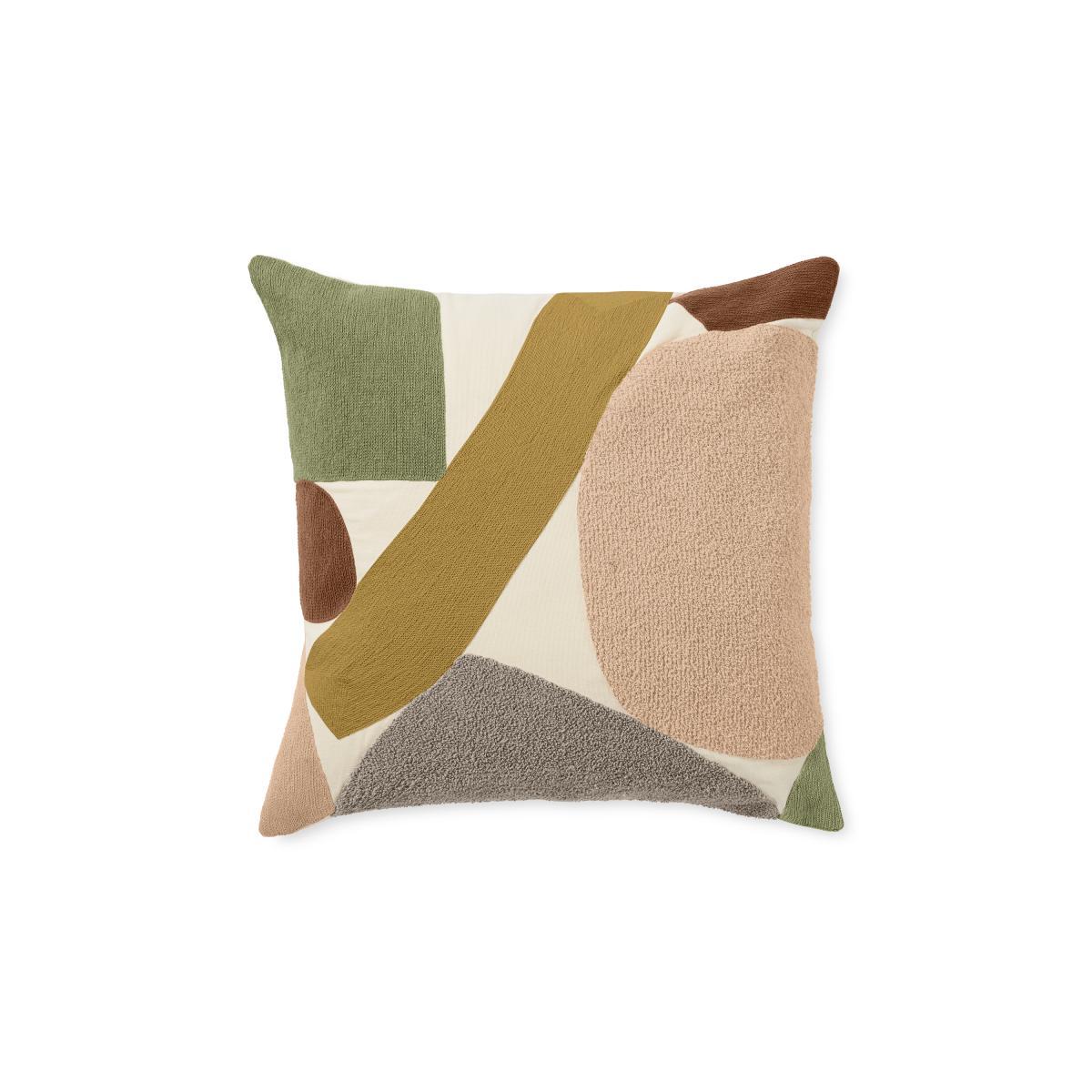 Isola Embroidered Cotton Cushion, 50 x 50cm, Multi – image 2