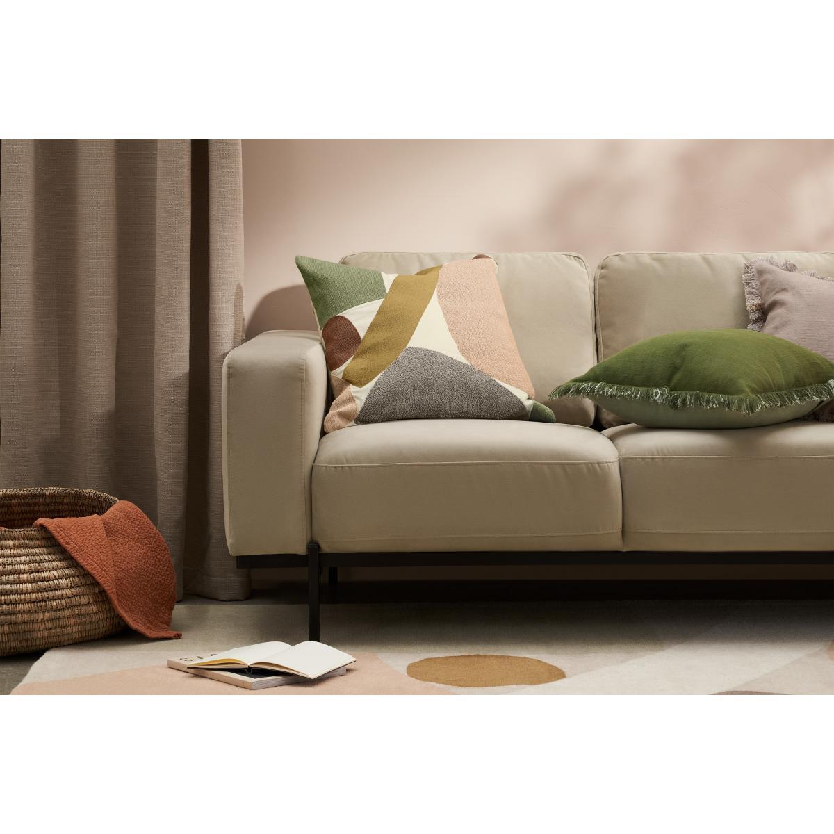 Isola Embroidered Cotton Cushion, 50 x 50cm, Multi – image 3