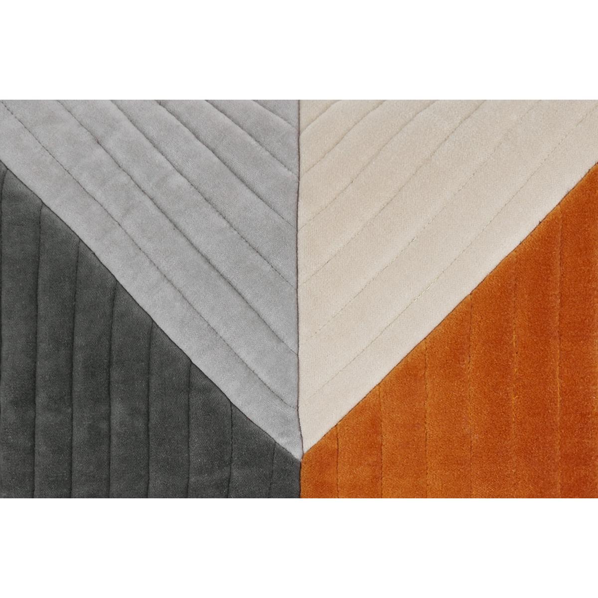 Balico Velvet Panelled Cushion, 45 x 45cm, Burnt Orange – image 7