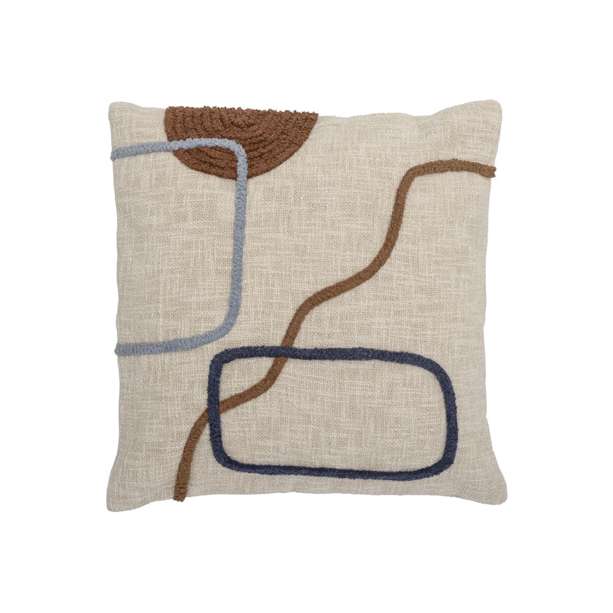 Emmaly Cushion textile beige / 45 x 45 cm - Embroidered motifs - Bloomingville – image 1