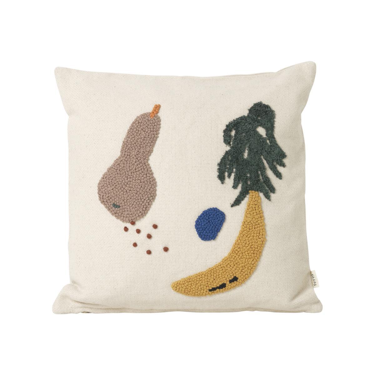 Banane Cushion - / Embroidered - 40 x 40 cm by Ferm Living Multicoloured – image 1