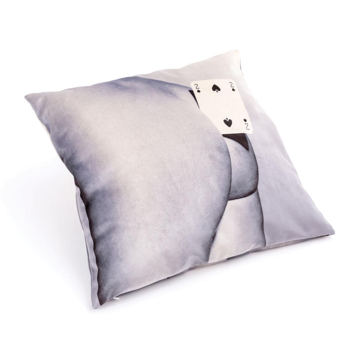 Toiletpaper Cushion - / Deux de pic - 50 x 50 cm by Seletti White/Black – image 2