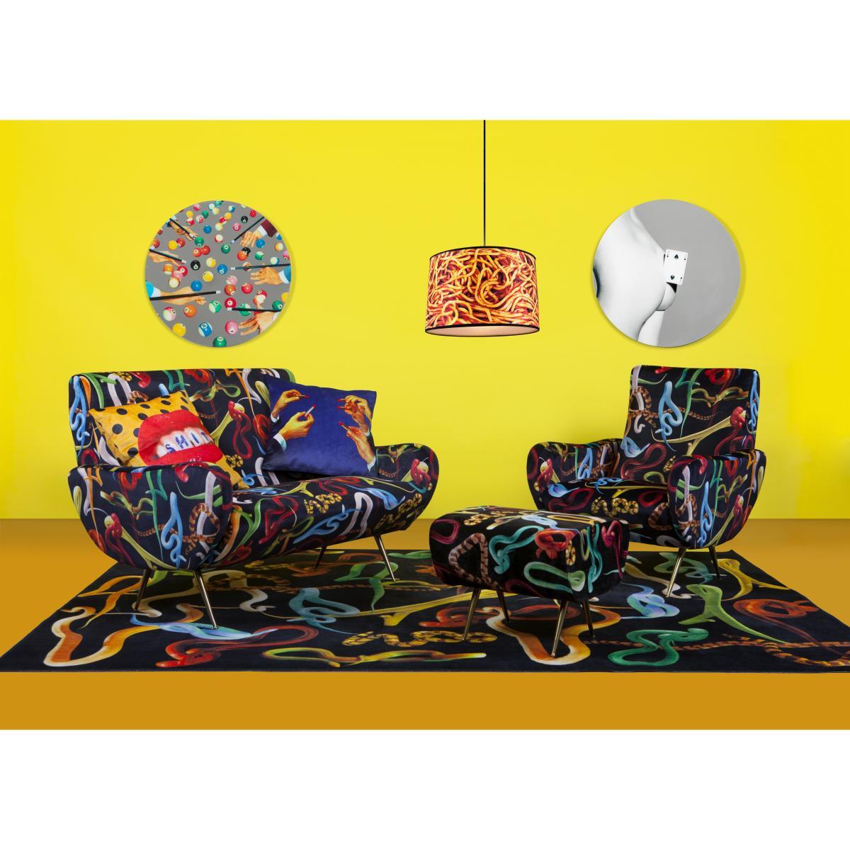 Toiletpaper Cushion - / Deux de pic - 50 x 50 cm by Seletti White/Black – image 3
