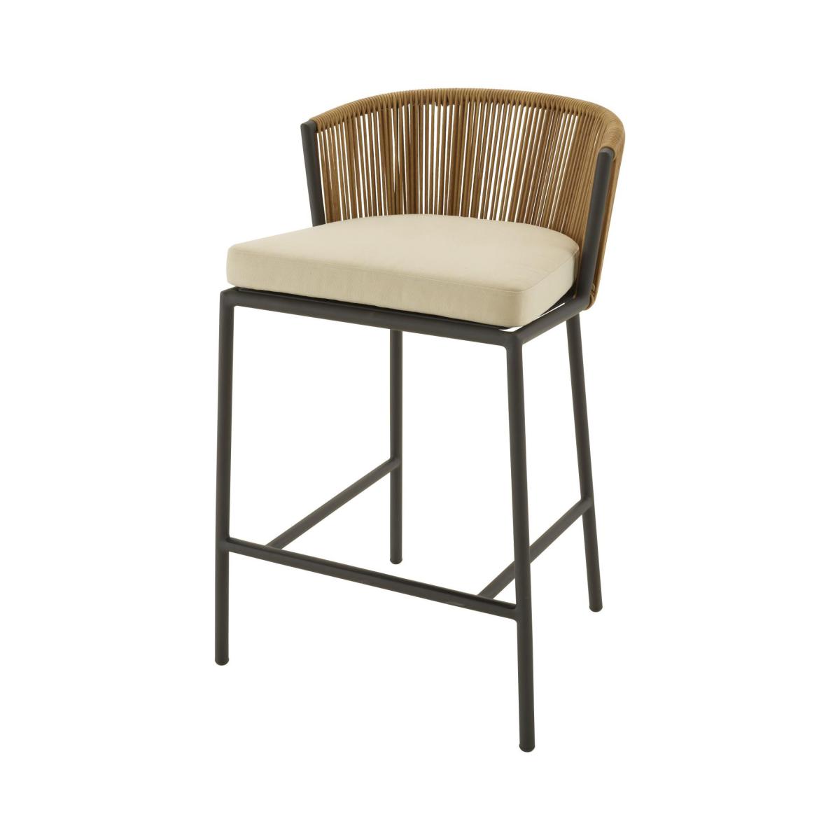 Lapel High chair plastic material beige / Synthetic rattan - Seat cushion - Cinna – image 2
