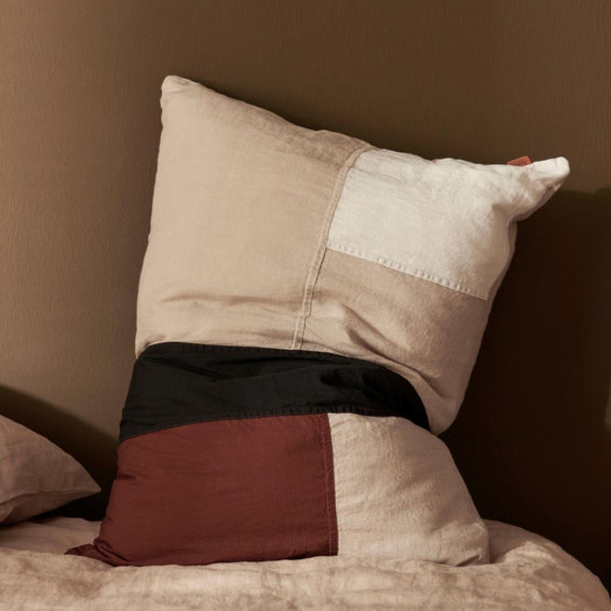 Part Cushion textile multicoloured / 60 x 40 cm - Linen & organic cotton - Ferm Living – image 2