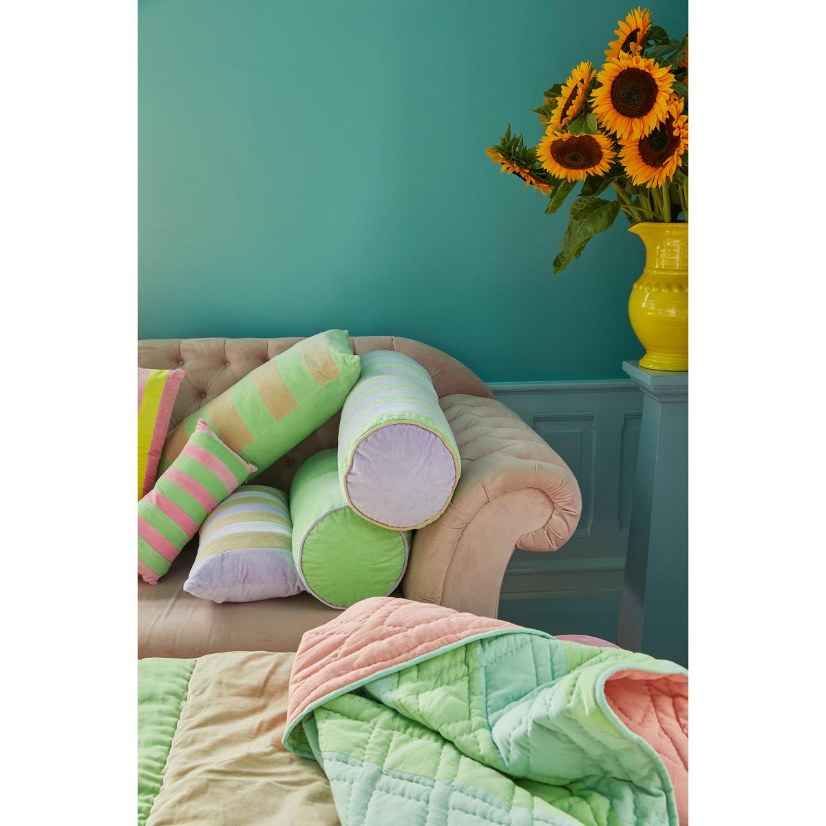 Rice cushion 40x80 cm Neon green-beige – image 3