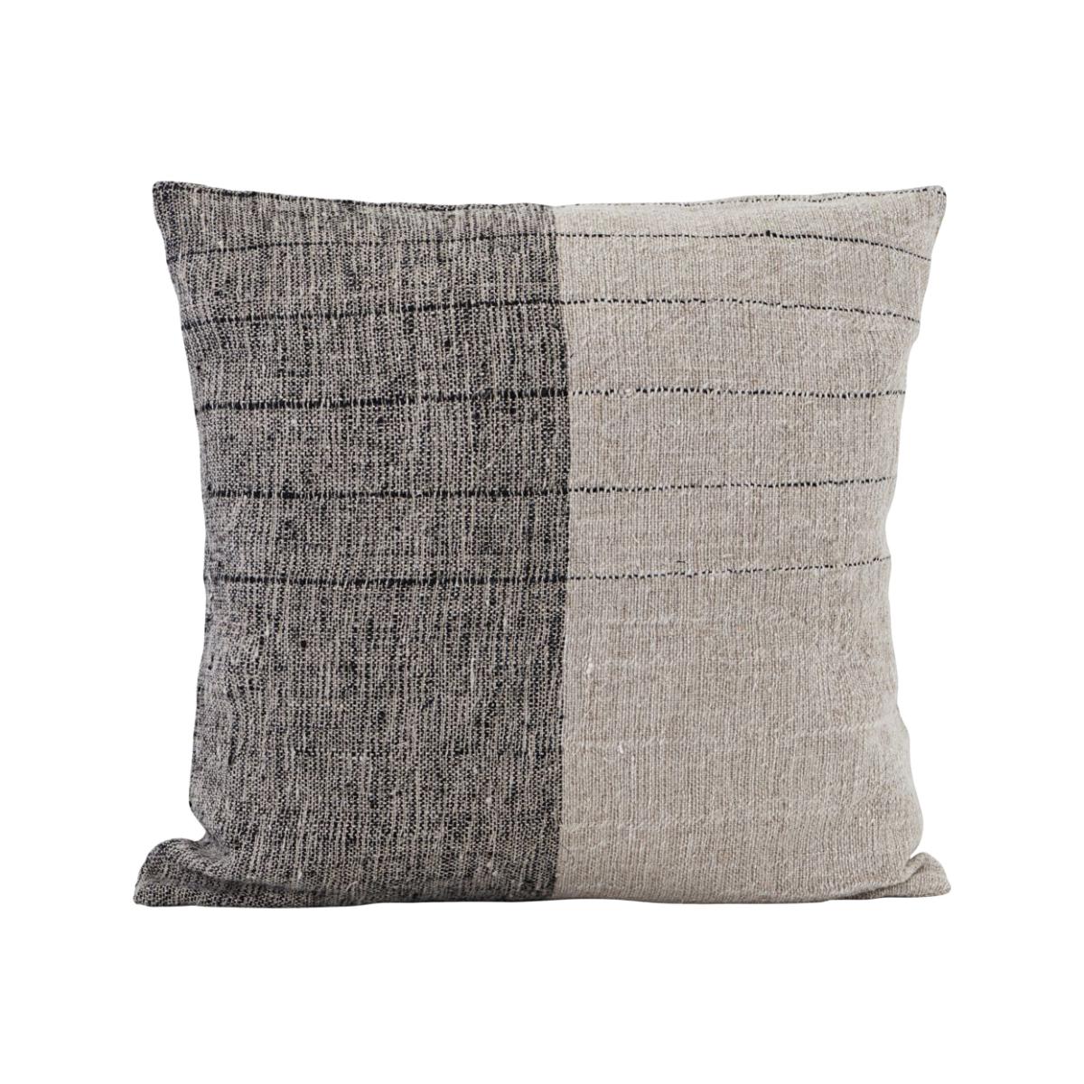 Dived cushion cover 50x50 cm Black-off white – image 1