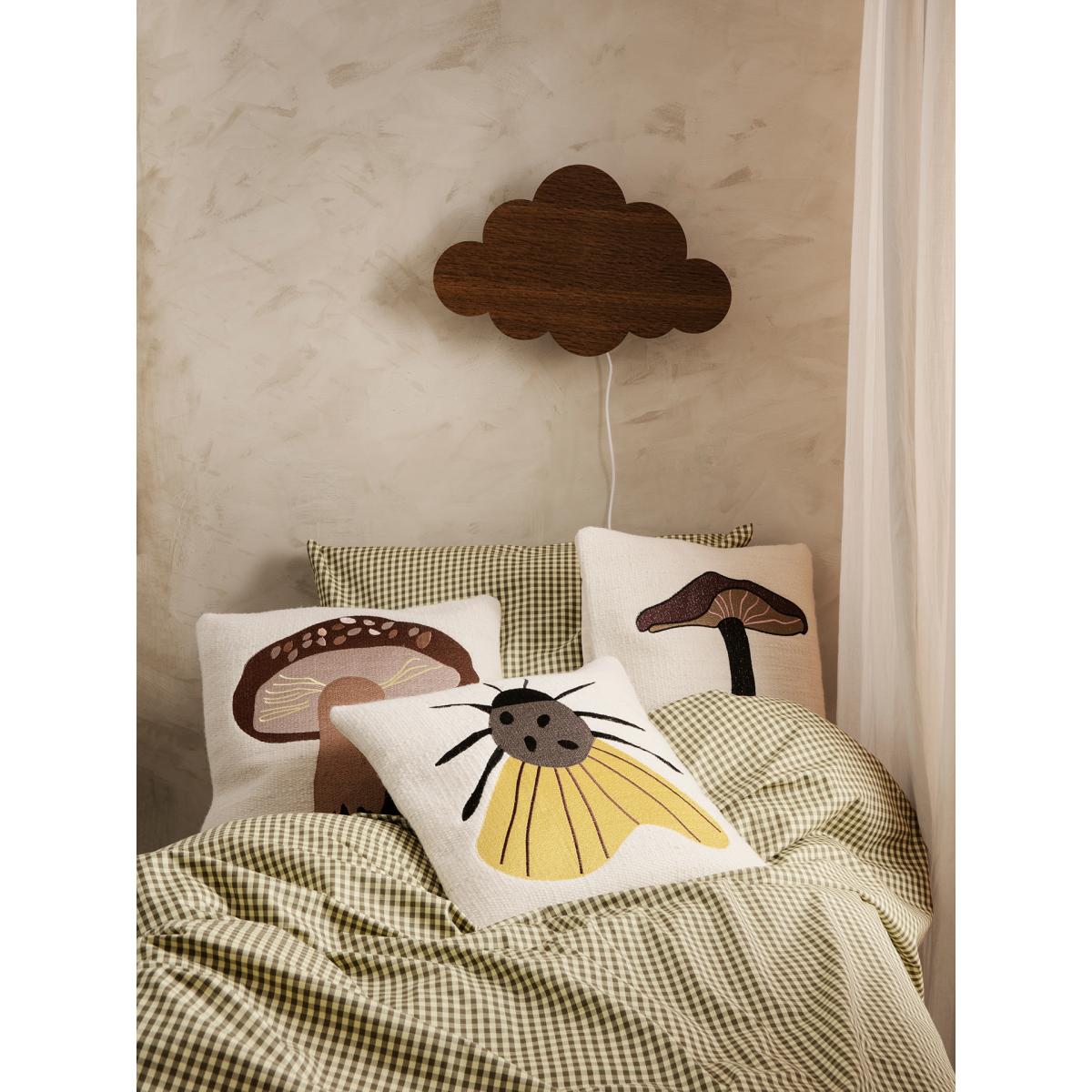Forest embroidered cushion 40x40 cm Lactarius – image 2
