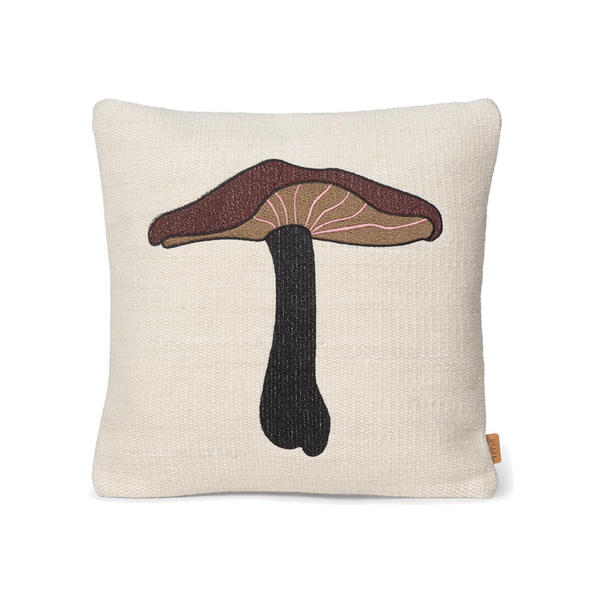 Forest embroidered cushion 40x40 cm Lactarius – image 1