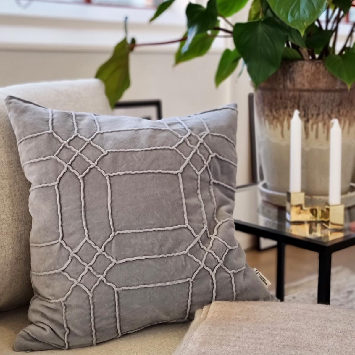 Delhi pillowcase 50x50 cm Slate grey – image 3