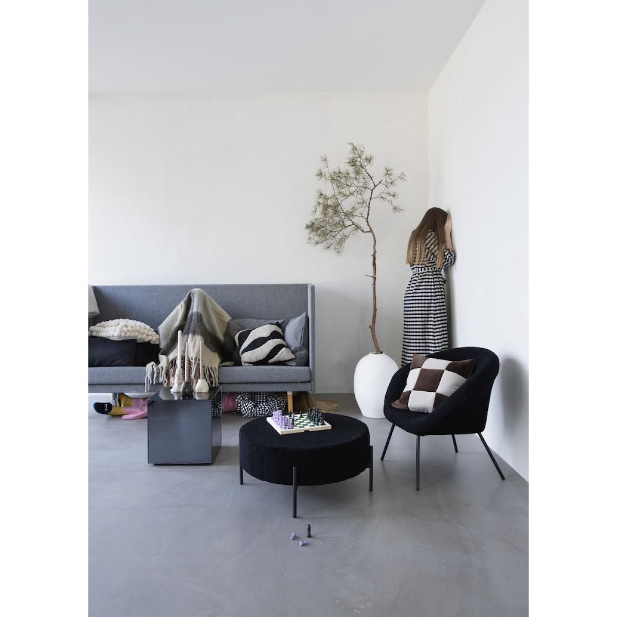 Fluffy cushion 50x50 cm Black-beige – image 4