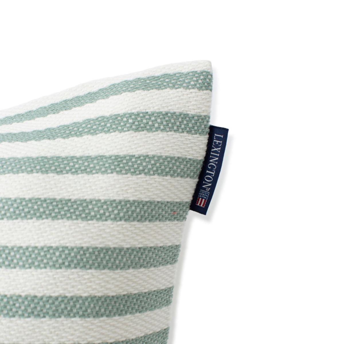 Block Striped Recycled Cotton cushion cover 50x50 cm green – image 2