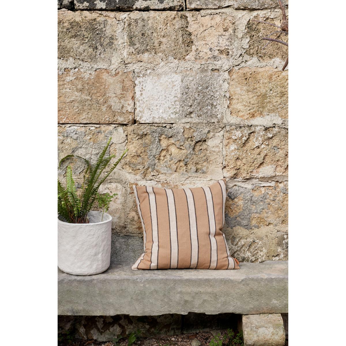 ferm LIVING Brown cushion 50x50 cm Stripe – image 2