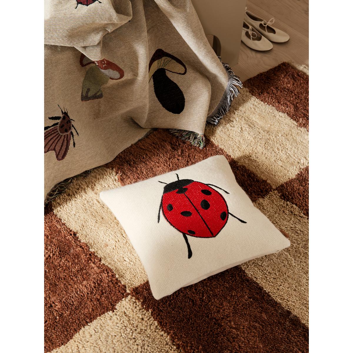 Forest embroidered cushion 40x40 cm Ladybird – image 2