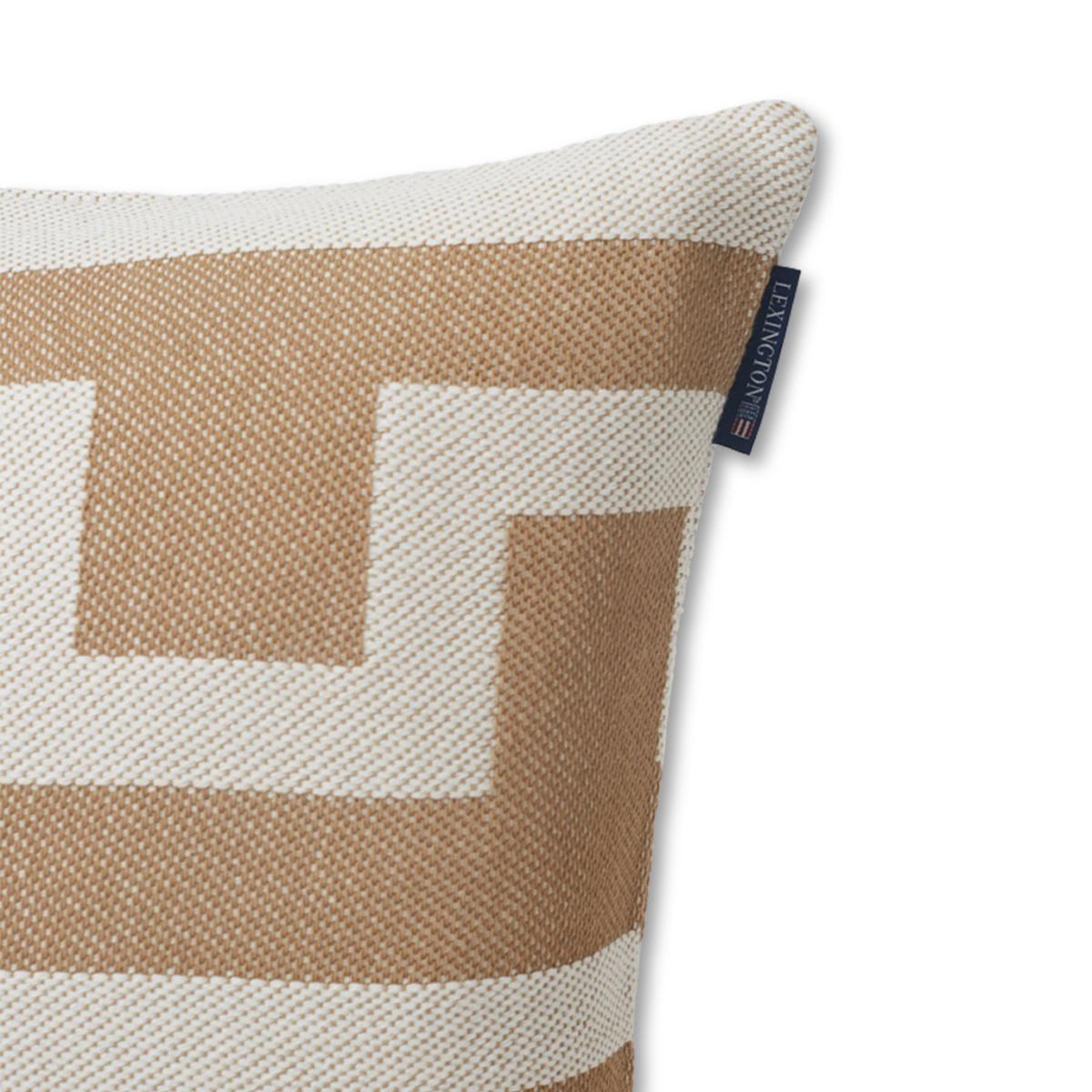 Graphic Recycled Cotton cushion cover 50x50 cm off white-beige – image 2