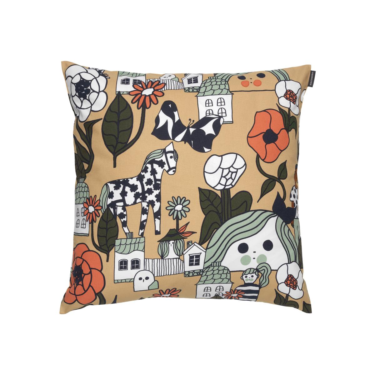 Marikylä pillowcase 45x45 cm Beige-green-orange