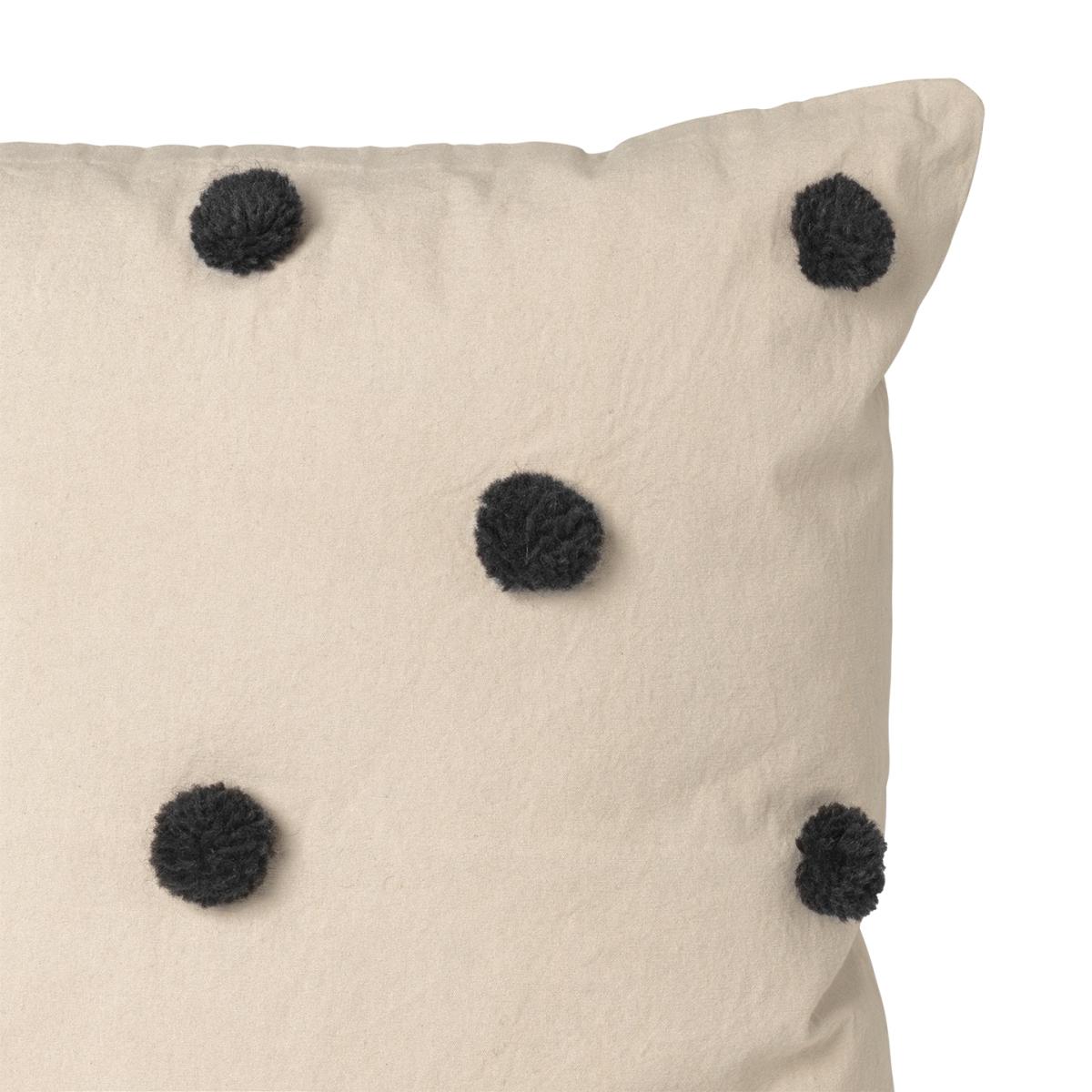 Dot cushion 48x48 cm sand-black – image 3