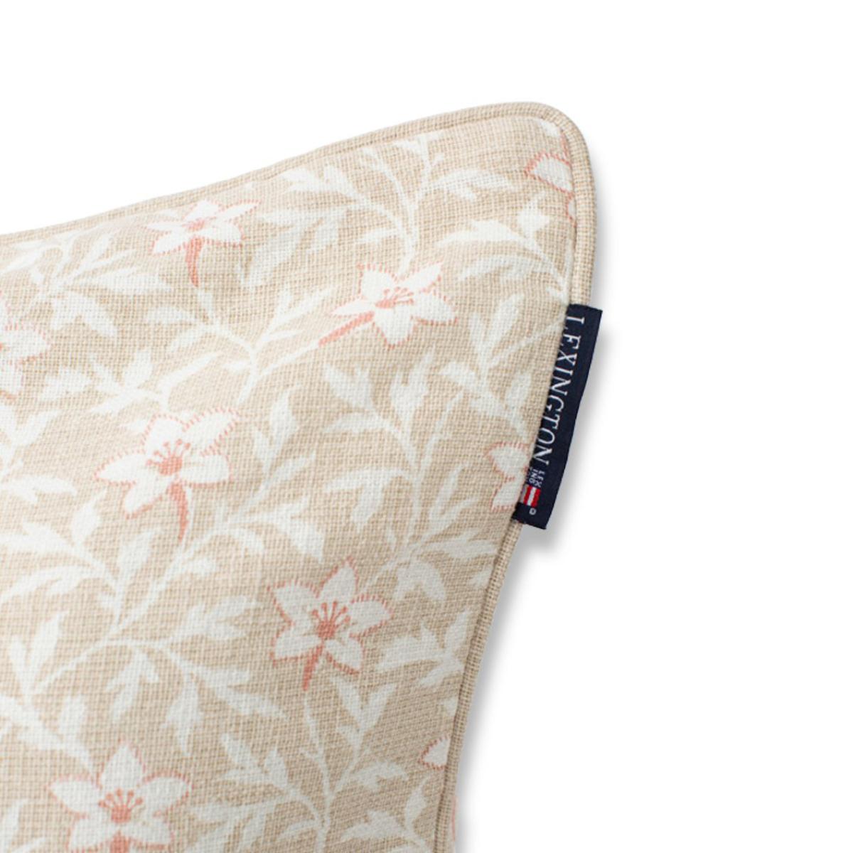 Printed Flower Cotton Canvase cushion cover 50x50 cm light beige-pink – image 2