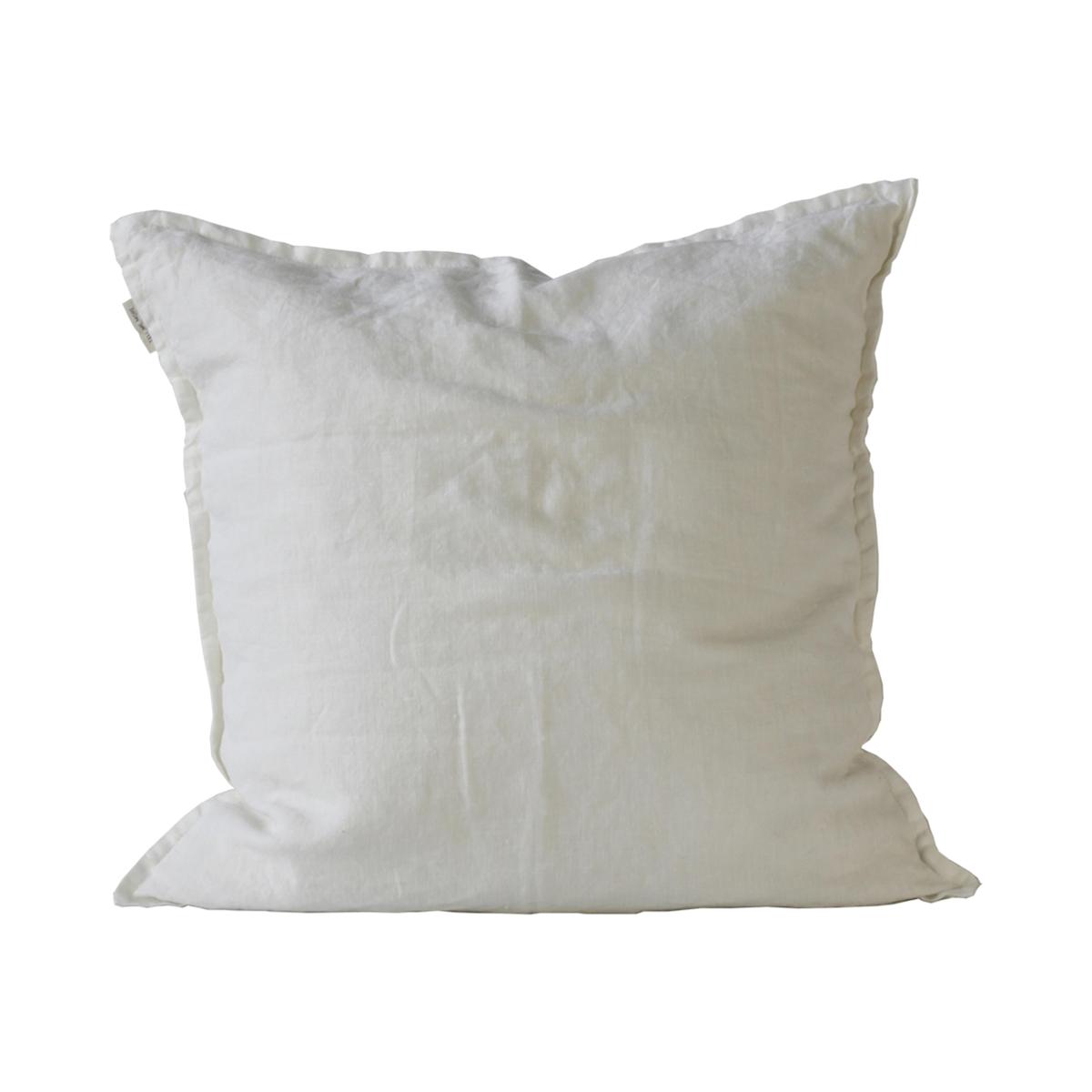 Washed linen cushion cover 50x50 cm off white – image 1