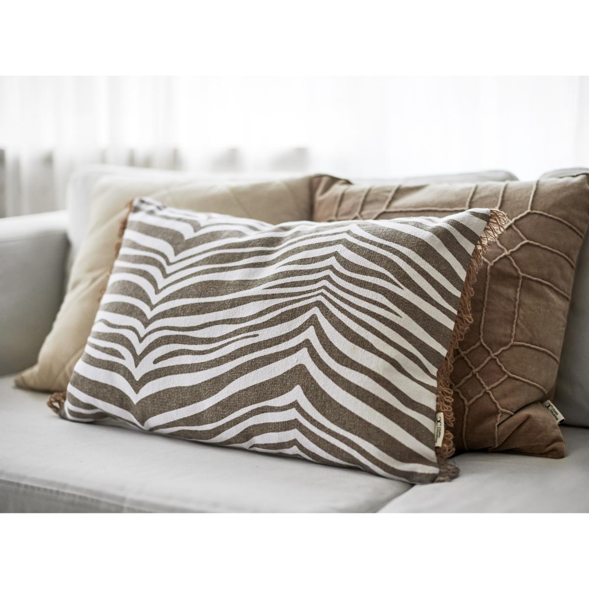 Zebra cushion 40x60 cm simply taupe (beige) – image 2