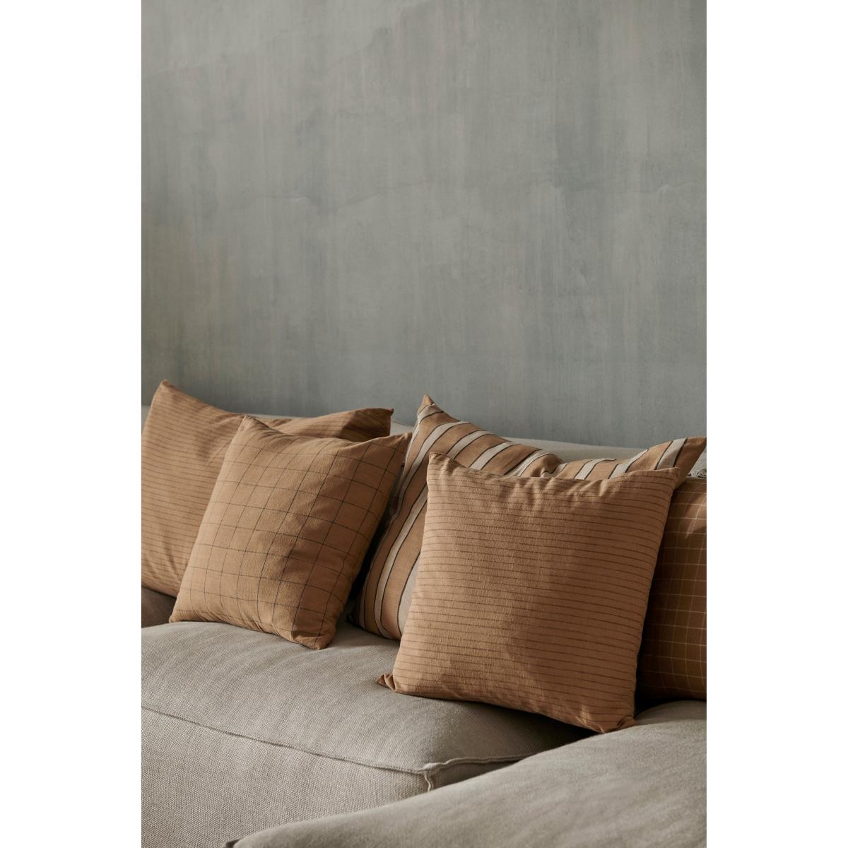 ferm LIVING Brown cushion 50x50 cm Lines – image 3