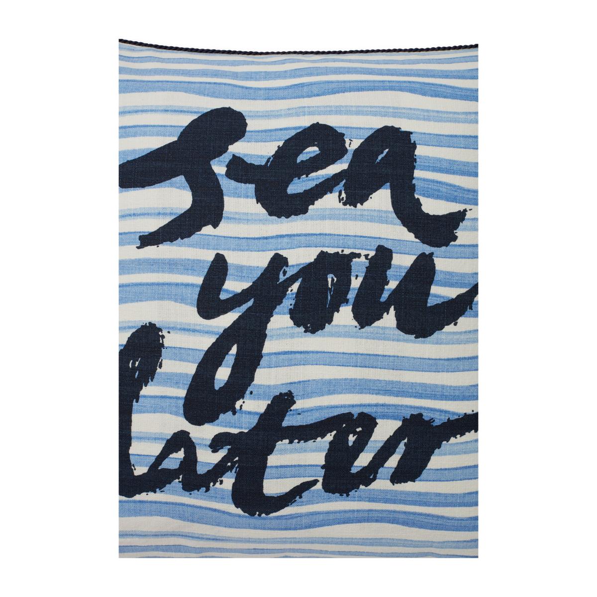 Sea You Later Cotton Canvase pillowcase 50x50 cm White-blue – image 4