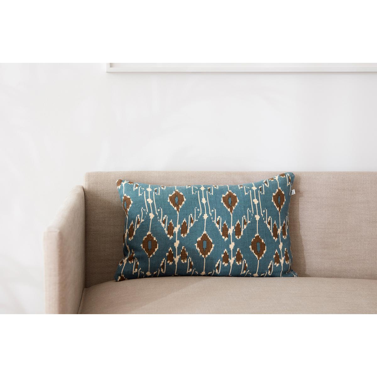 Ikat Goa pillowcase 60x40 cm Heaven blue-taupe – image 3
