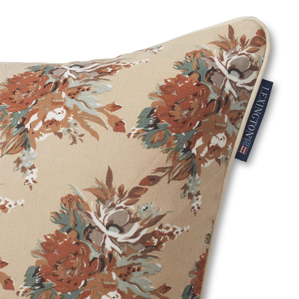Printed Multi Flower Twill cushion cover 50x50 cm light beige-multi – image 2