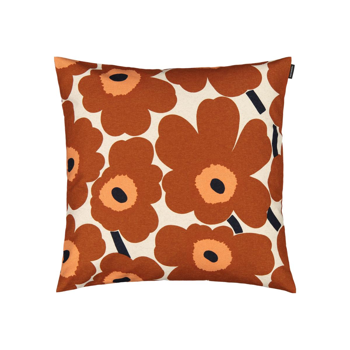 Pieni Unikko cushion cover cotton linen 50x50 cm beige-brown