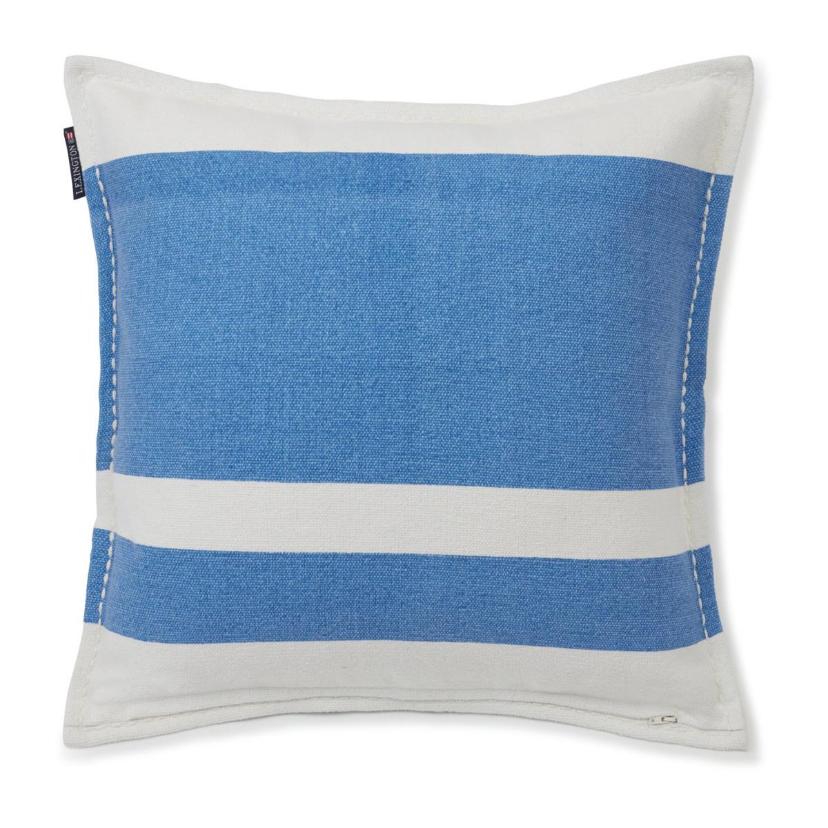 Irregular Striped Cotton pillowcase 50x50 cm Blue-White – image 2