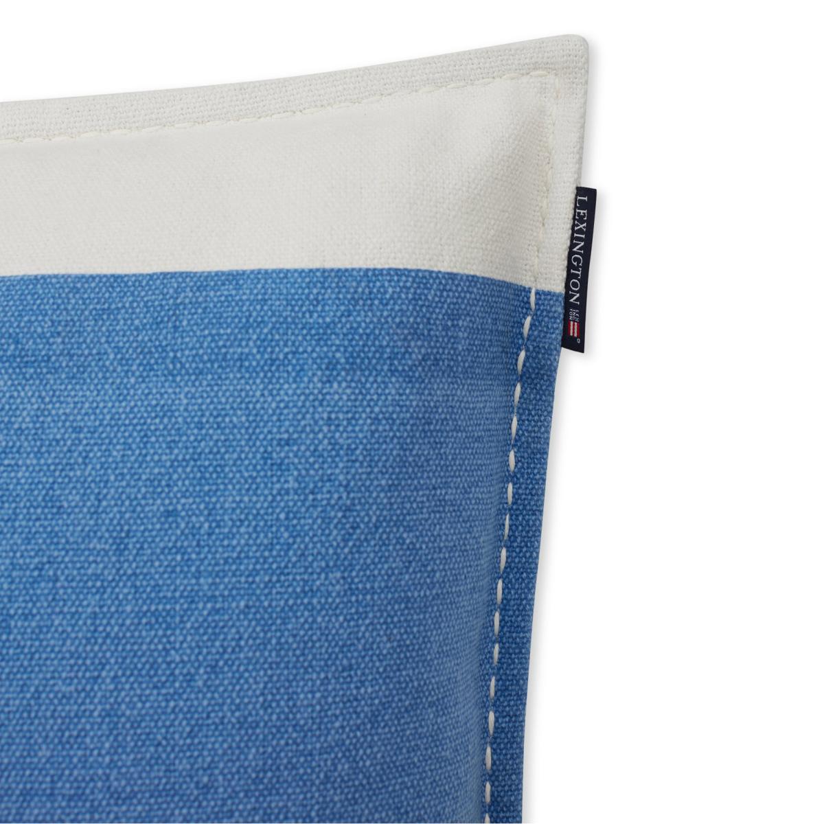 Irregular Striped Cotton pillowcase 50x50 cm Blue-White – image 3