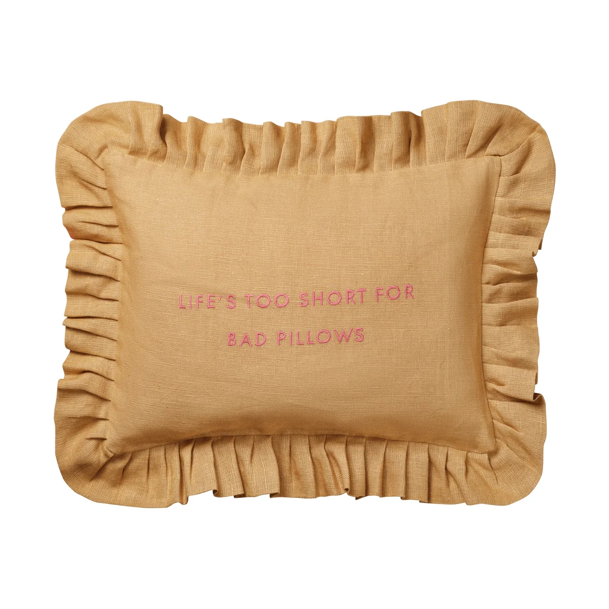 Pick a Poppy Quote cushion Harvest yellow 30x40 cm – image 1