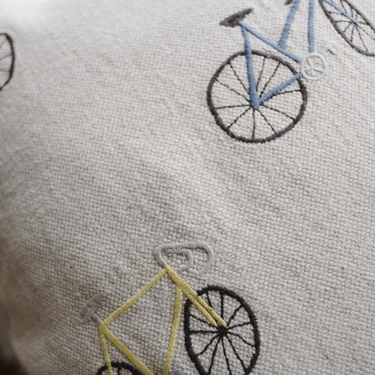 Bicycles cushion cover 48x48 cm beige – image 2