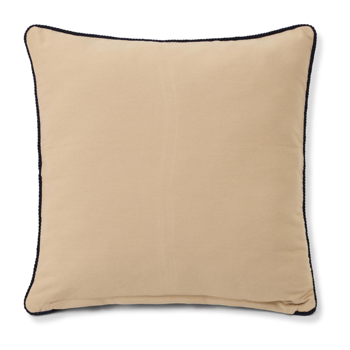 Logo Organic Cotton Twill pillowcase 50x50 cm Beige-dark blue – image 2
