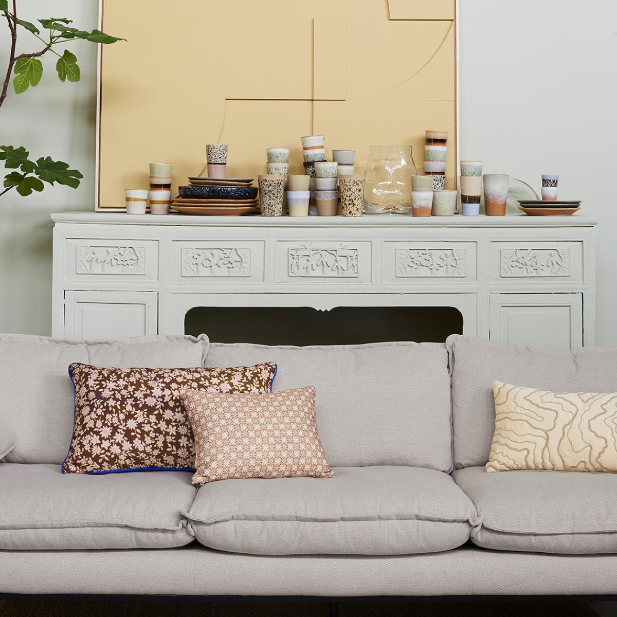 Stitched lines cushion 30x50 cm cream-natureal – image 4