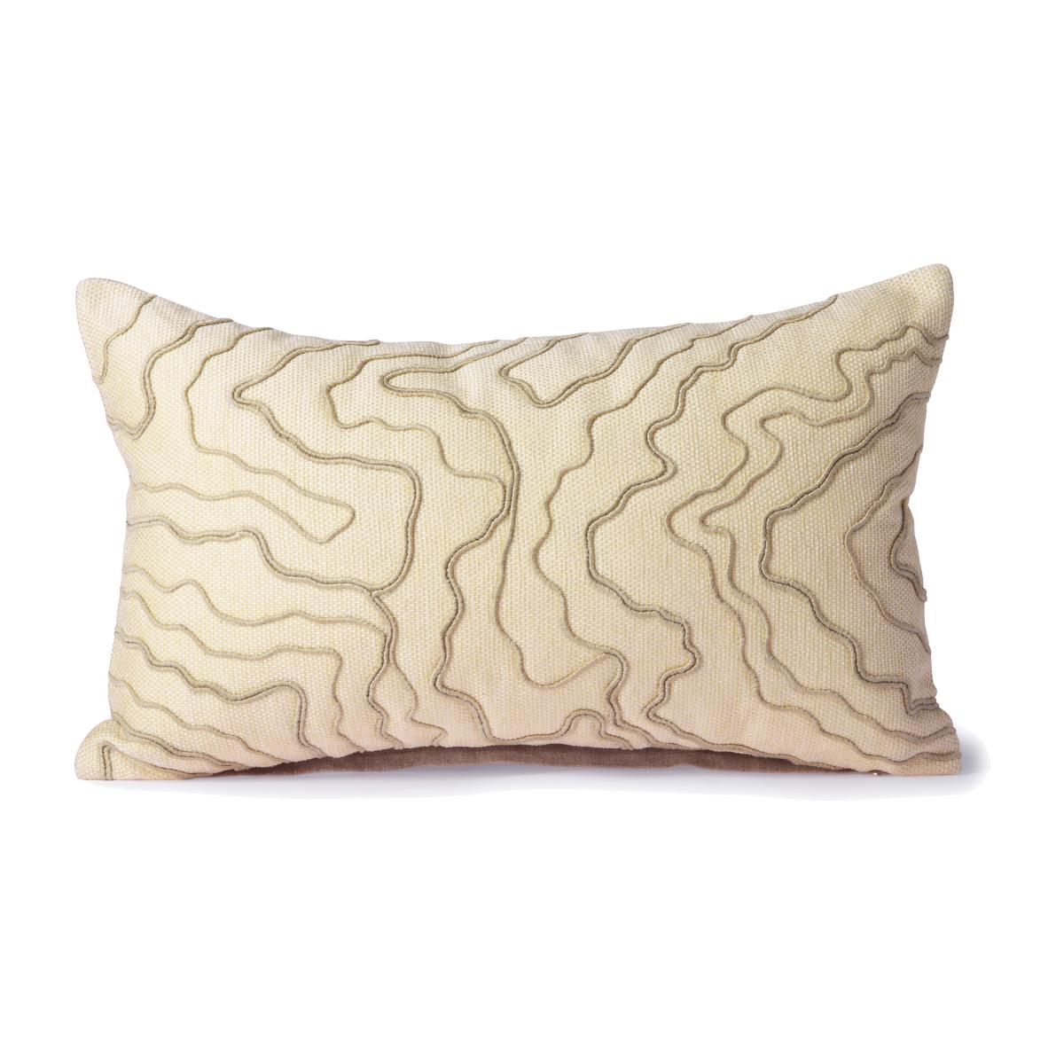 Stitched lines cushion 30x50 cm cream-natureal – image 1