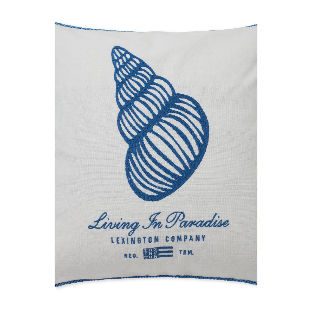 Seashell Cotton Canvase pillowcase 50x50 cm White-blue – image 4