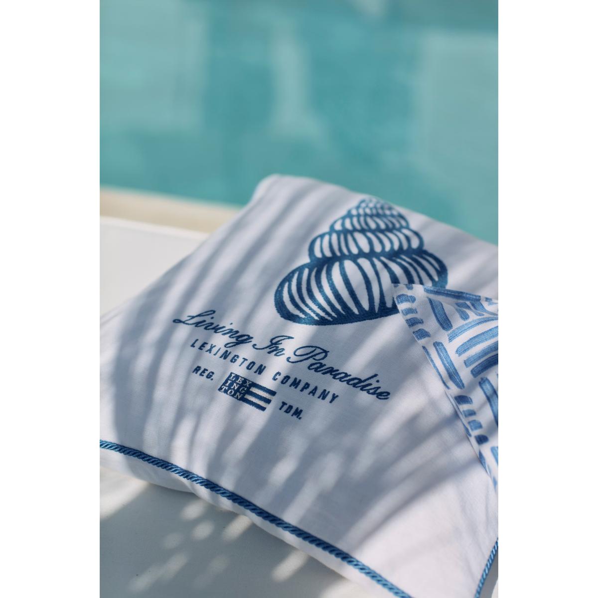 Seashell Cotton Canvase pillowcase 50x50 cm White-blue – image 6