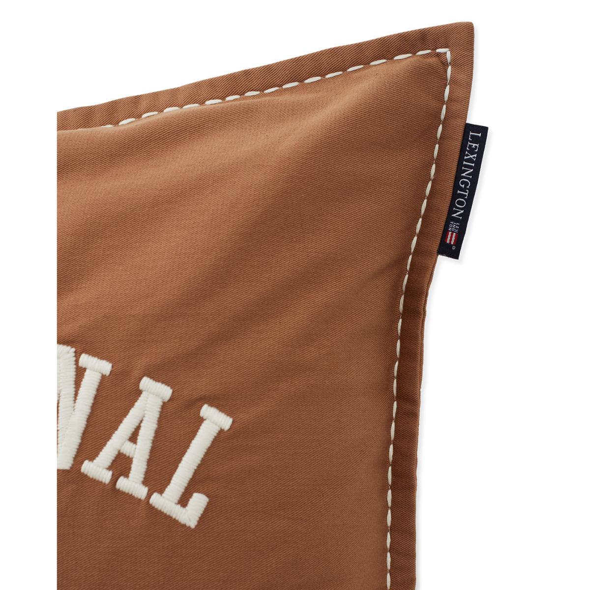 Cotton Twill Logo Message pillowcase 50x50 Dark beige – image 3