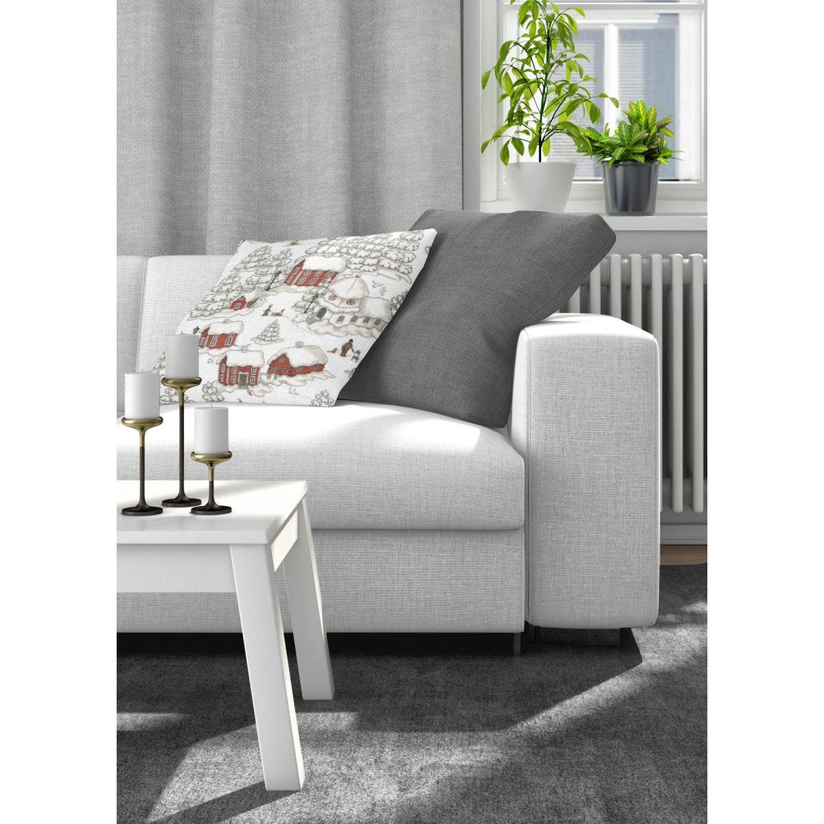 Timmerbyn pillowcase 47x47 cm Off white-grey-red – image 2