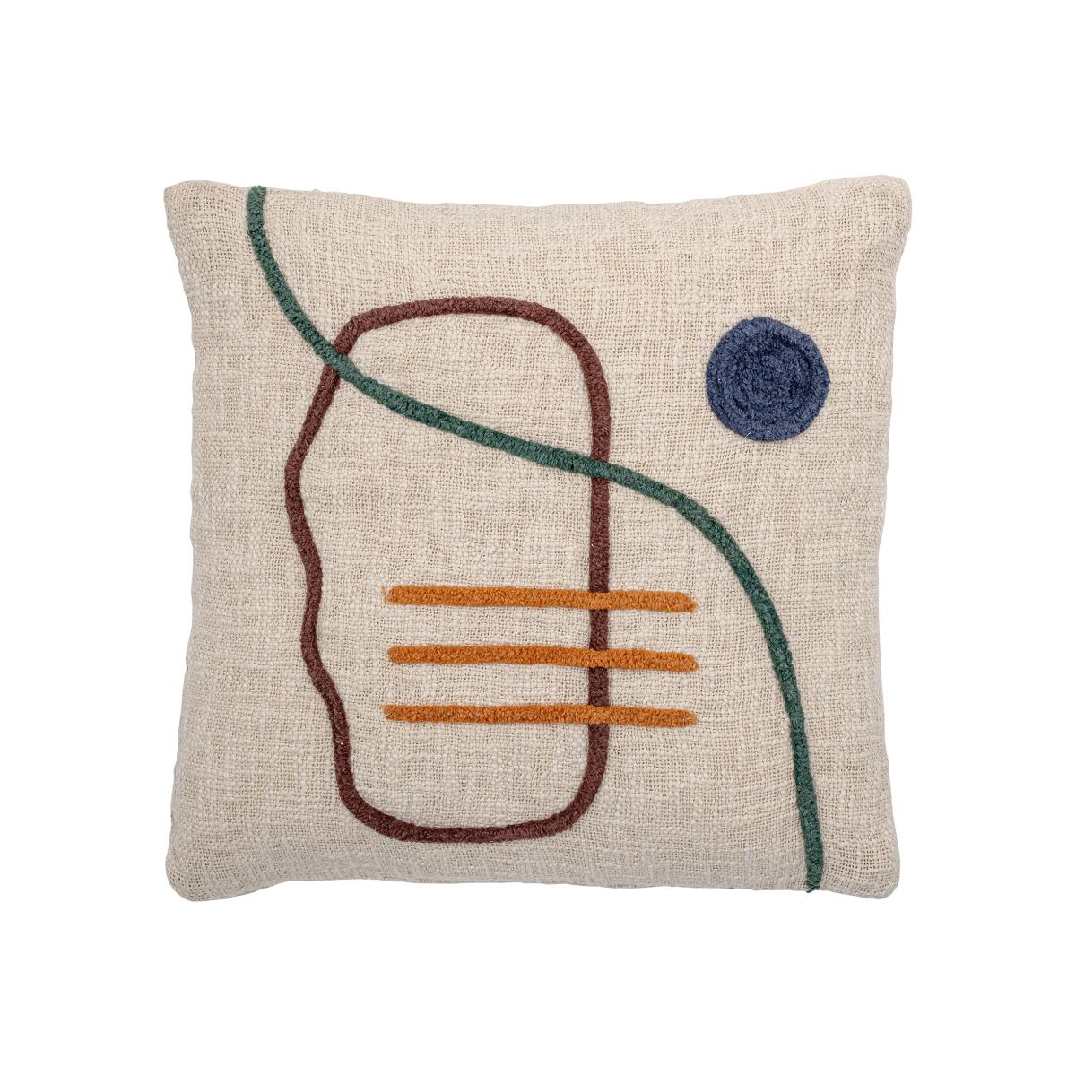 Bloomingville cushion embroidery 45x45 cm nature – image 1