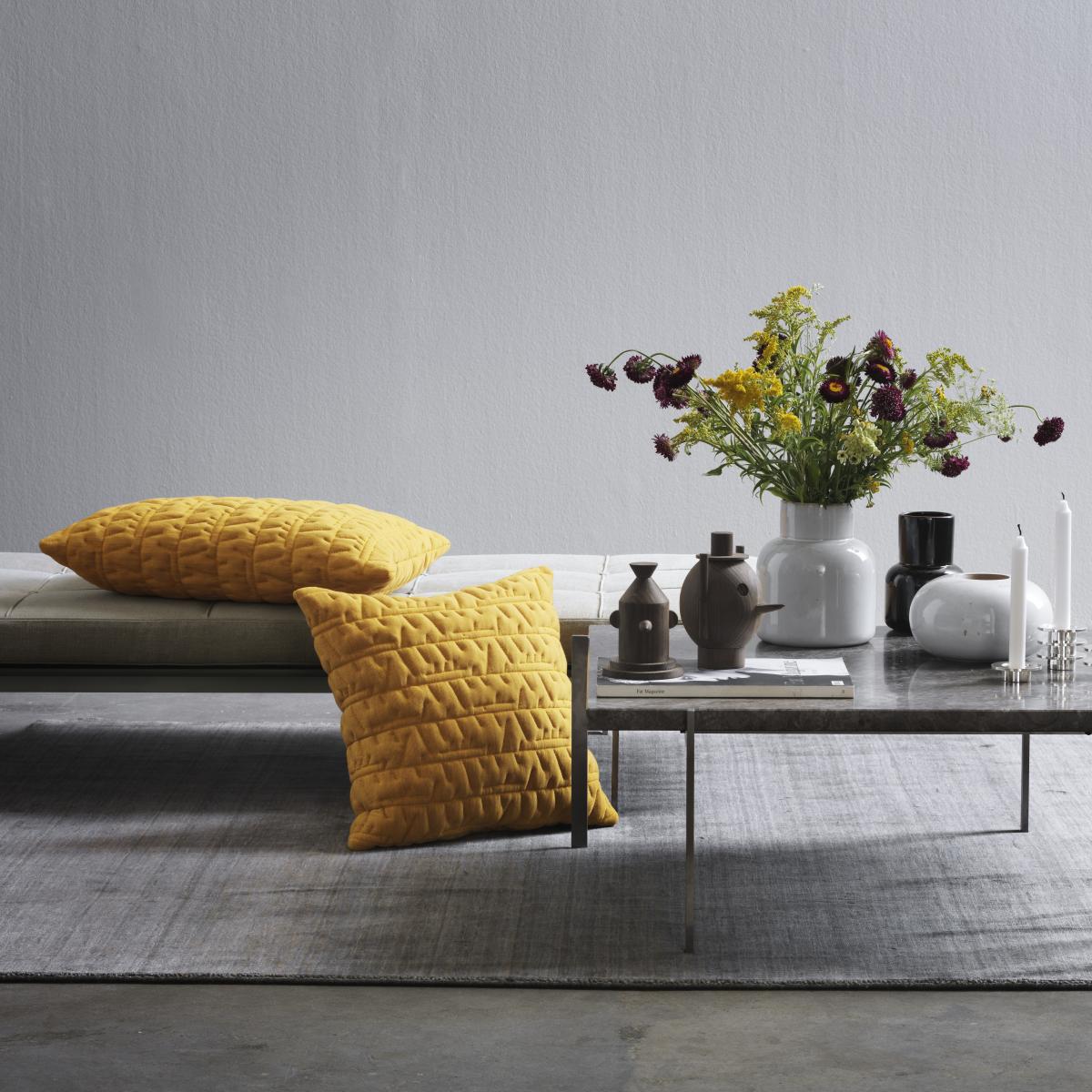 Tassel cushion 45x45 cm Ochre yellow – image 2