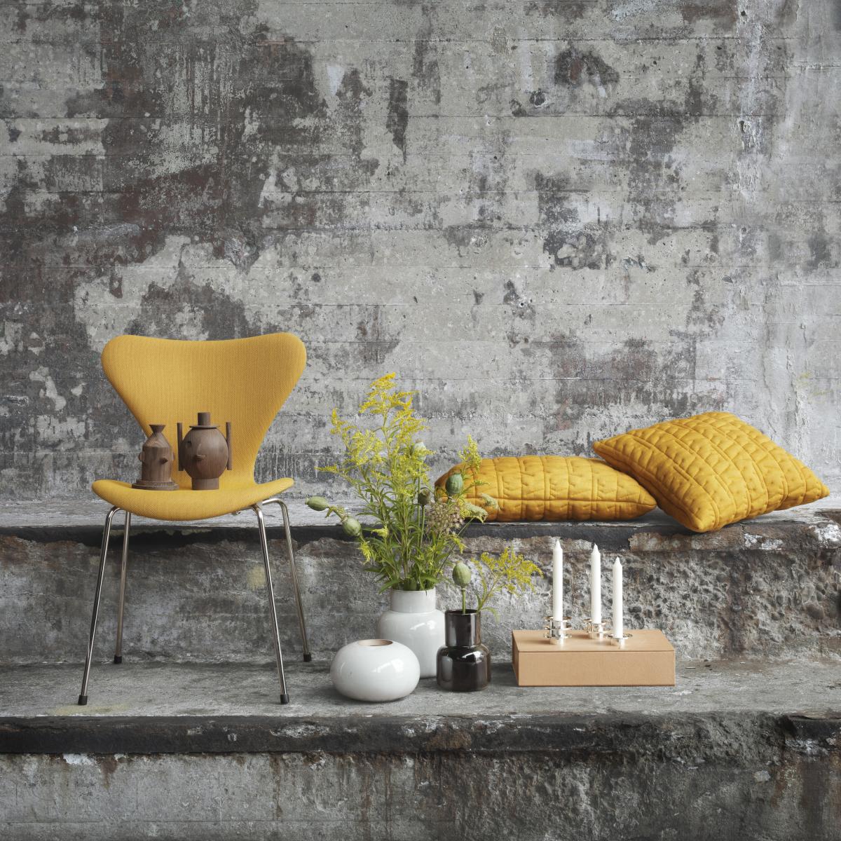 Tassel cushion 45x45 cm Ochre yellow – image 3