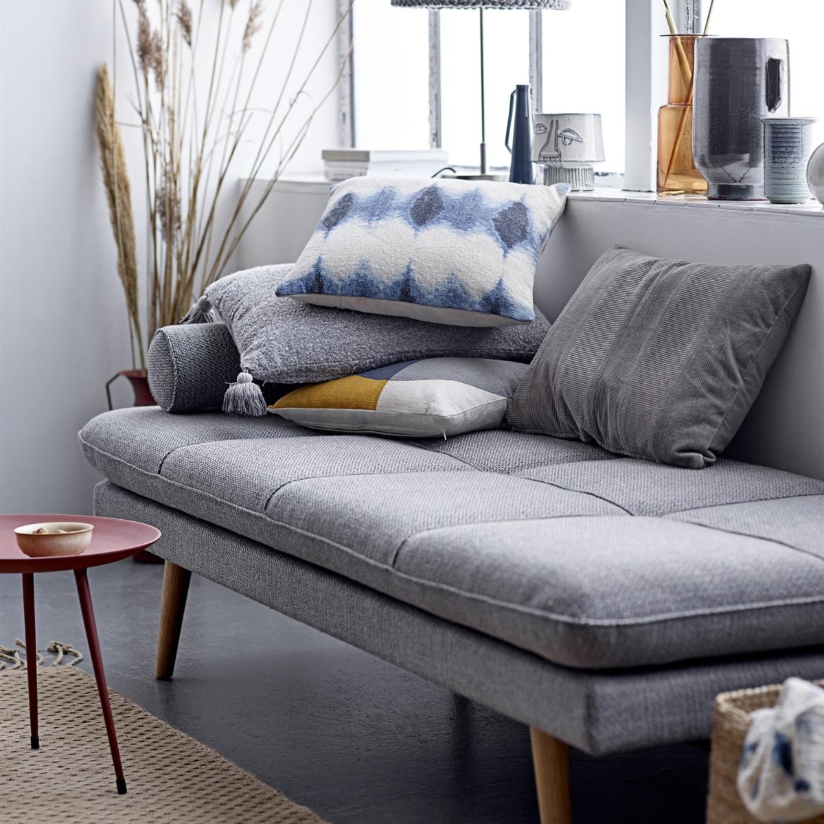 Bloomingville cotton cushion 45x45 cm Blue-white – image 2