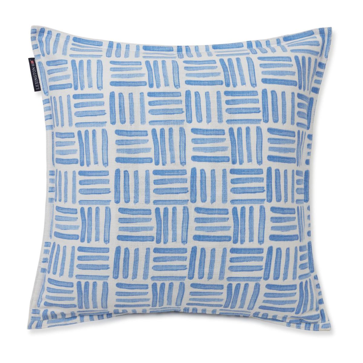 Graphic Printed Cotton Canvase pillowcase 50x50 cm Blue-White – image 2