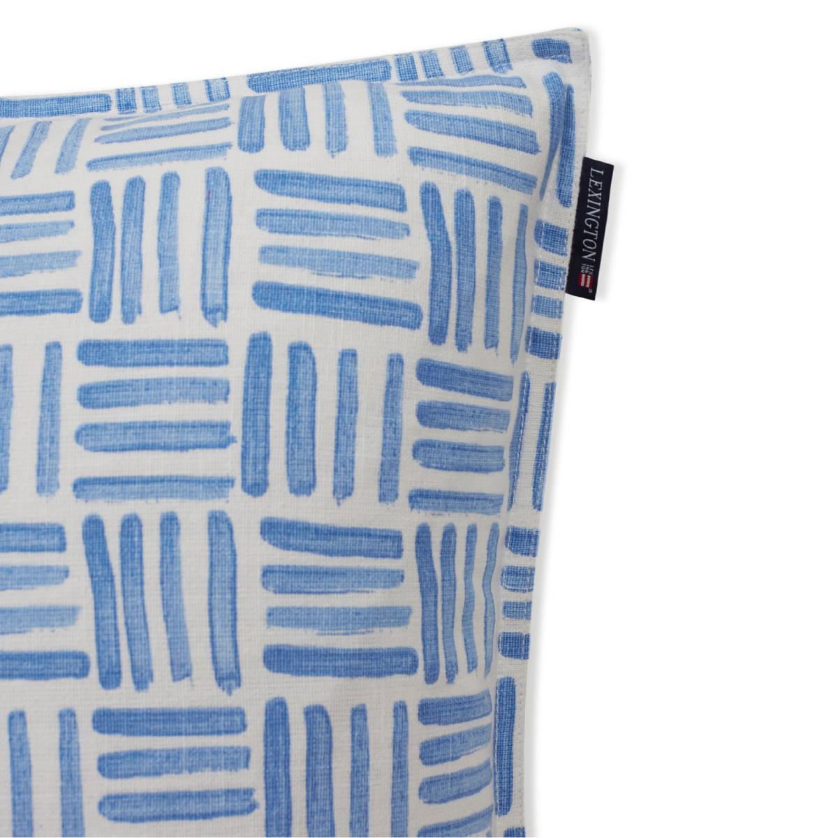 Graphic Printed Cotton Canvase pillowcase 50x50 cm Blue-White – image 3