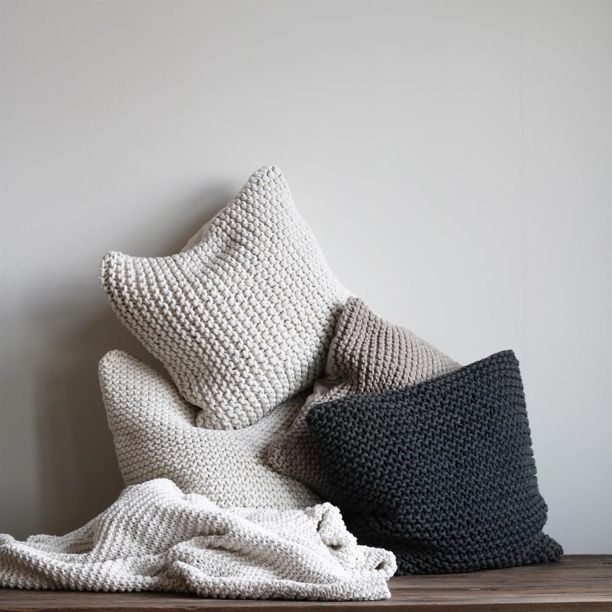 Rope cushion cover 60x60 cm off white – image 2