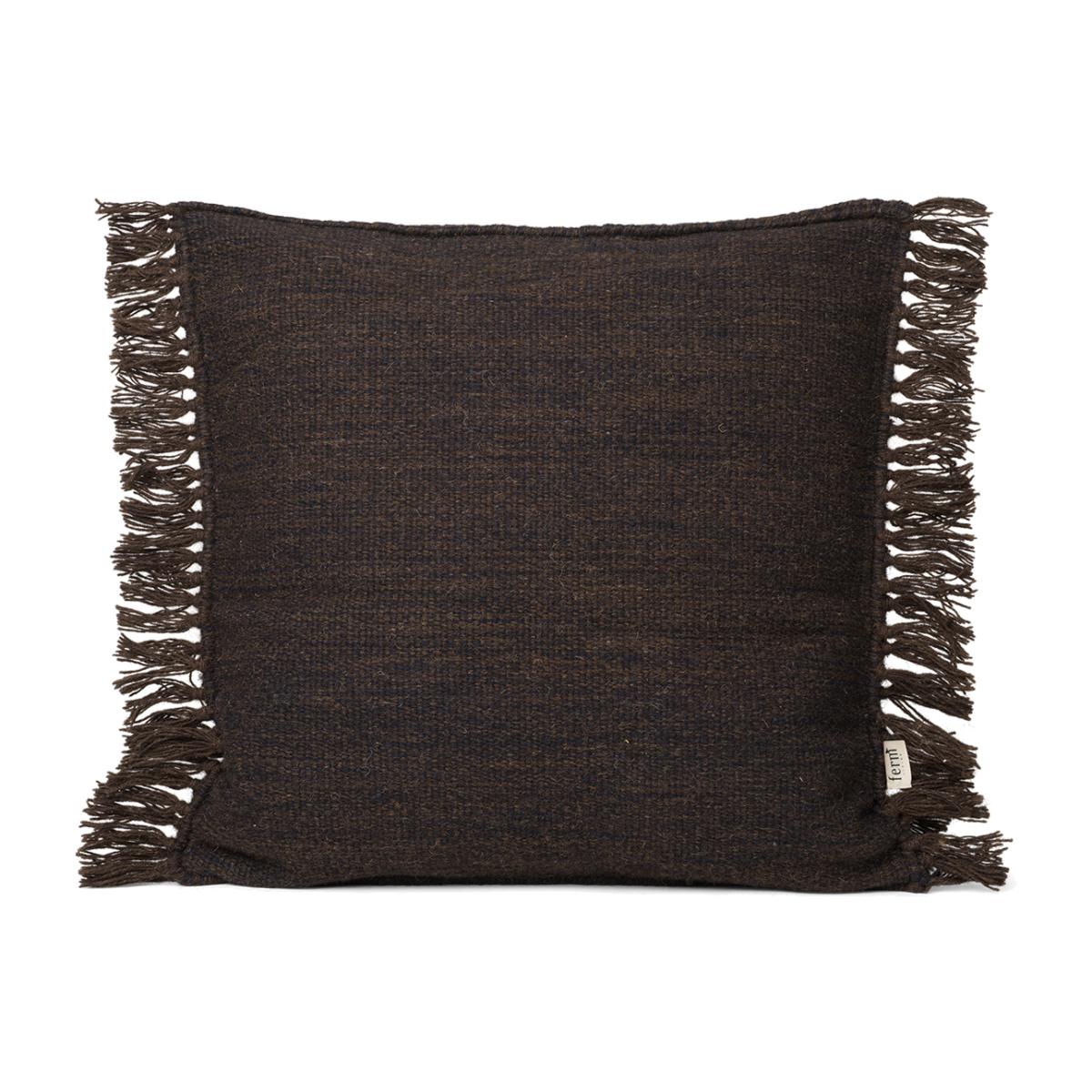 Kelim cushion with fringe S dark melange – image 1